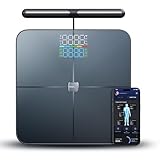 Amzmerit Smart Scale for Body Weight, 8-Electrode Larger Platform Digital Scale for Weight Fat BMI 28 Body Composition Measurement, Bluetooth Bathroom Smart Scales, Rechargeable, Wi-Fi Compatible