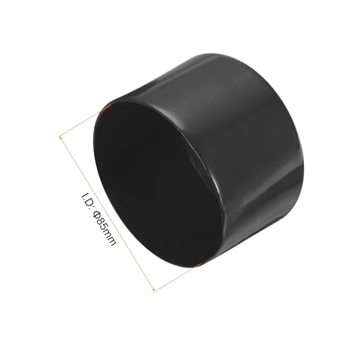 Image of uxcell 4pcs Rubber End Caps 85mm ID Vinyl Round End Cap Cover Screw Thread Protectors Black, 50mm Height