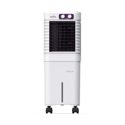 Kenstar PULSE HC 20 Portable/Room/Personal Air Cooler For Home| Honeycomb Pad |High Speed Fan |15 Ft Powerful Air Throw|Inverter compatible |Portable Cooler-Room|1-Yr Product Warranty|White & Purple