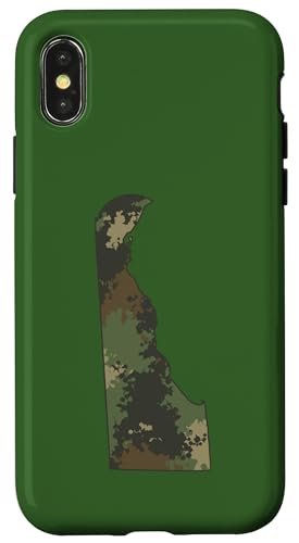 デラウェア州迷彩地図 アウトドア ミリタリー&ハイキング 退役軍人 スマホケース iPhone X/XS 用