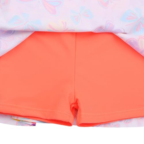 Image of Girls Swimsuit One Piece UPF 50+ Floral Skirted Bathing Suit Modest Beach Swim Dress 3-11 Years
