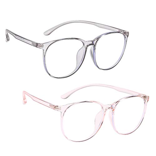 Óculos de bloqueio de luz azul KESYOO, 2 peças, óculos de luz antiazul, armação redonda, óculos de p