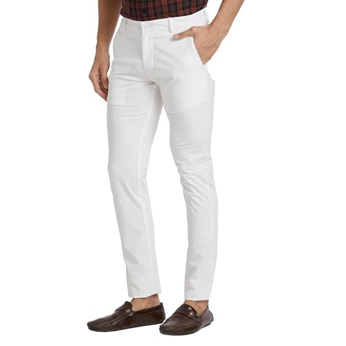 Image of Parx Men's Solid Pattern Lrt Cotton Blend Flat Front Casual Trouser