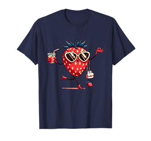 Erdbeere mit Sonnenbrille fröhliches Design für den Sommer T-Shirt