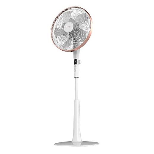 Cecotec Ventilador de Pie con Mando a Distancia y Temporizador EnergySilence 1030 SmartExtreme. 28 W, 10 Aspas 40cm de Diámetro, Oscilante, 24 Velocidades, Ajustable 115-135cm, Motor DC, Blanco