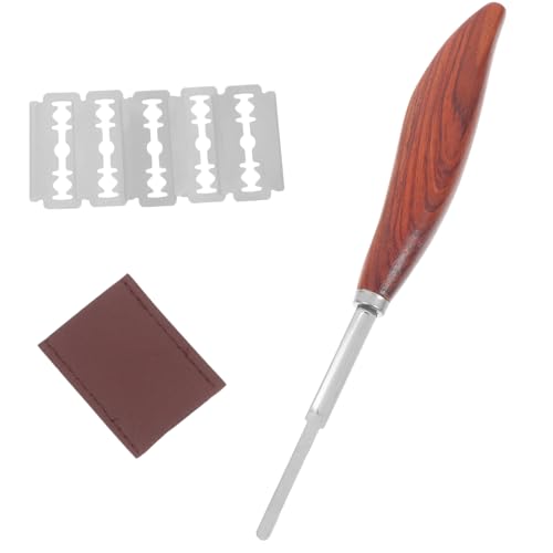 Hoement Cuchillo Pan De De Madera 1 Juego De Herramientas Para Cortar Láminas De Pan Con De Pu y Cuchillas De Repuesto