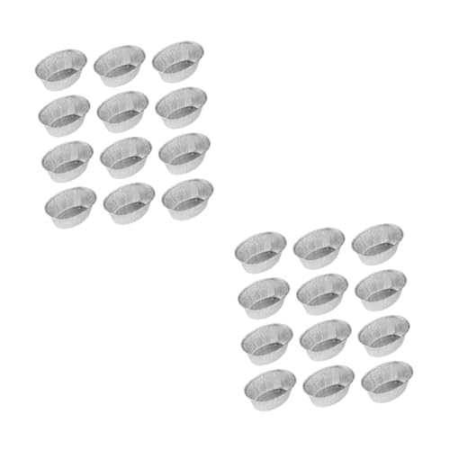 MUCKLILY 2sets Disposable Oval Tinfoil Trays for Baking Roasting Bbq Heavy Duty Kitchen Foil Bowls for Cooking Party Serving and Outdoor Grilling 125pcs*2