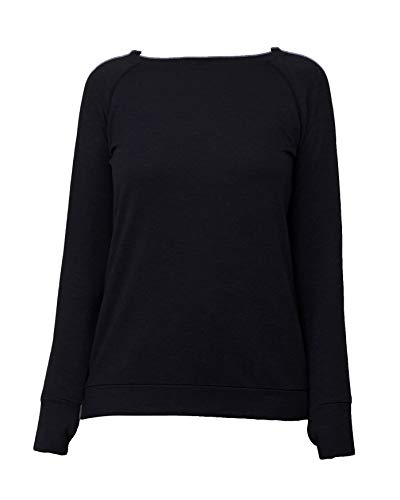 Hello Mello Weekender Stretchcool Lounge Top Shirt w/Thumbholes (X-Large, Black)