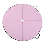 SPYMINNPOO Pole Dance Crash Mat, with Handle, PU EPE Round Foldable Dancing Safety Pad, for Home Gym, Pink 47.24inch
