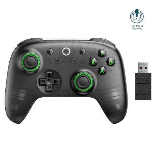 Image of AKNES 8BitDo Ultimate 2C Wireless 2.4G Controller for Windows PC & Android | Gamepad with Hall Effect Joysticks and Hall Triggers, 1000Hz Polling Rate, Remappable L4 /R4 Bumpers (Transparent Black)