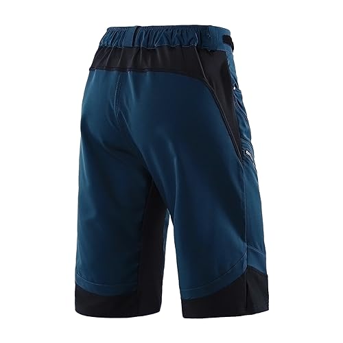 ARSUXEO Cycling Shorts Mens MTB Shorts Without Padded Cycle Mountain Bike Shorts Water Resistant 1903 Dark Blue M - Image 2