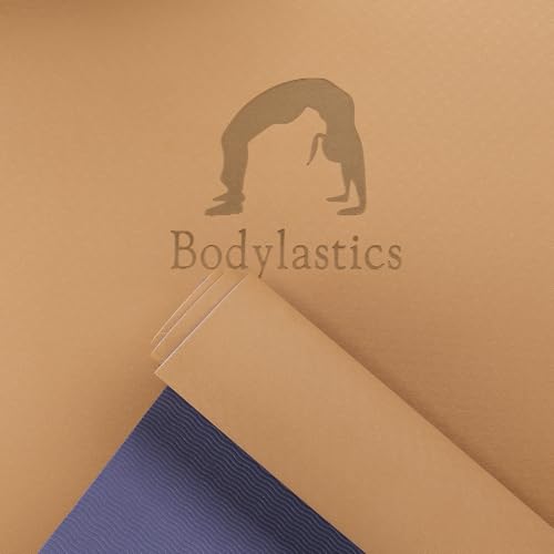 Image of Bodylastics Yoga Mat for Men and Women with Carry Bag TPE 6ft x 2ft x 6mm Large Size Anti Slip & Anti Tear Workout Mat