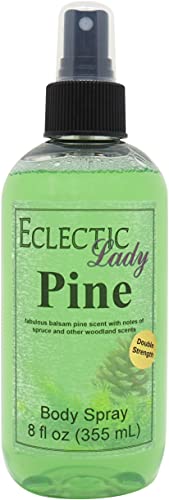 Eclectic Lady Pine Body Spray, Double Strength, 8 ounces, Body Mist for Women with Clean, Light & Gentle Fragrance, Cologne with Soft, Subtle Aroma For Daily Use