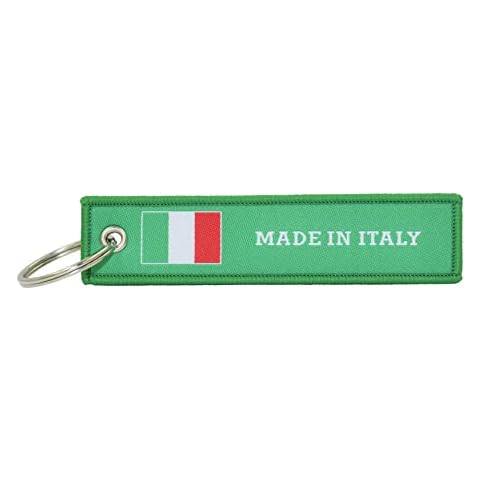 Great 1 Products Italian Flag ''Made In Italy'' Keychain Tag with Key Ring - Keys, Cars, Motorcycles, Gifts - EDC Cover