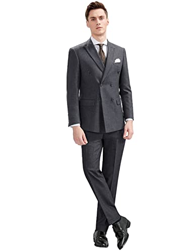Costume rayé homme ensemble trois pièces pour réunion de haut niveau