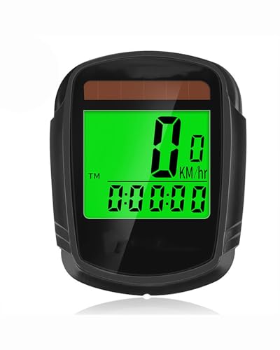 Ciclocomputador Computadora Ciclista Solar inalámbrica con Pantalla Grande para Bicicletas de montaña y Carretera, velocímetro Impermeable luminiscente Ciclocomputador Resistente Agua