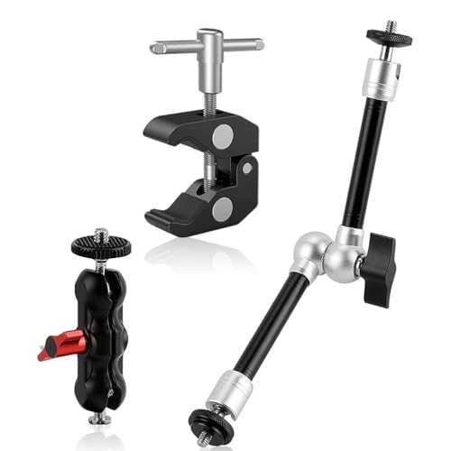 Orlegol 10 Zoll Magic Arm + Große Super Clamp, Kamerahalterung Klemme mit 360° Kugelkopfarm,...