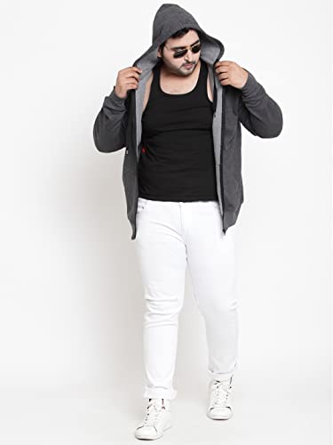 Image of Scott International Men's Solid Cotton Hoodies for Men Sweatshirt for Men Gym Warm Travel Hoodies for Men Pullover Hoodies for Boys Stylish Winter Wear with Hood and Pockets Zipper Hoodie Charcoal