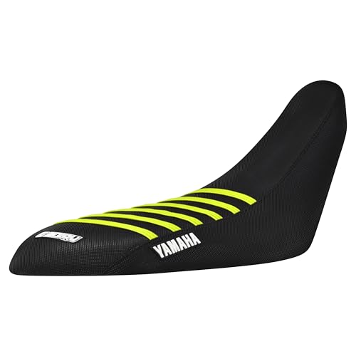 Enjoy Mfg Seat Cover - Compatible Fit for Yamaha Raptor 700 700R 2006-2021#193 (All Black/NEON Yellow Ribs)