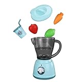 NKTOIEYS Pretend Play Kitchen Playsets Toy Blender,Kitchen Toys Play Blender with Fruits for Kids Toy Mixer Kitchen Appliances for Children (Blue)