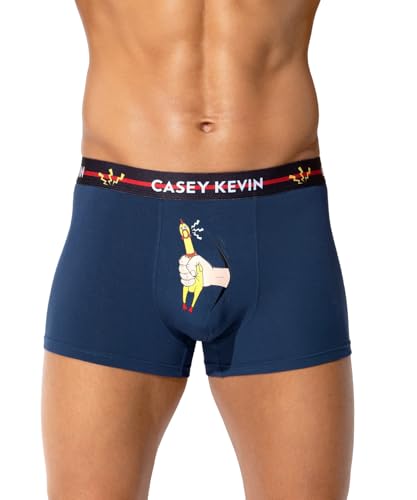 Casey Kevin Men's Cotton Boxer Briefs Funny Cartoon Underwear, Gag Gifts for Men, Soft & Breathable Tagless Novelty Trunks