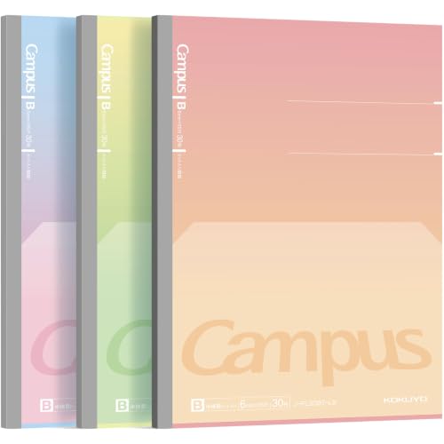 Image of KOKUYO Composition Notebooks, 7 inch x 10 inch Kimochii Lined Notebook, 30 Sheets 6mm Dot Ruled Paper, 3 Pack B5 Notebook for School, School Supplies Comp Book for Note Taking, Positive & Relax
