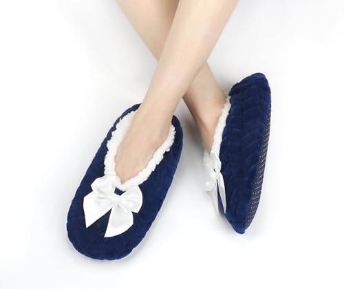 Image of Keyela Women Cozy Warm Slipper Socks, Non Slip Gripper Indoor House Socks | Soft warm cozy fabric, gripper anti-slip bottom for bedroom, lounge and all indoor daily use