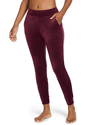 Jockey Calça jogger de veludo feminina Lifestyle, Groselha preta, 1X