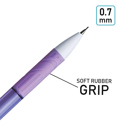 FLAIR Clixx Medium 0.7 mm Mechanical Pencil Pouch Pack | Triangular Barrel for Relaxed Drawing | Free One Lead Tube with Each Pencil | Light Weight with Comfortable Grip | Pack of 10 - Image 4