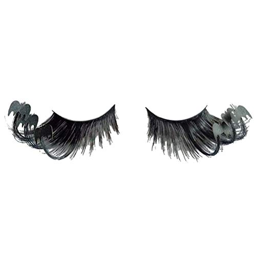 Lurrose 1 Pair Halloween False Eyelashes Party Fancy Dress Makeup Art Bat Eyelashes for Halloween Performance Carnival
