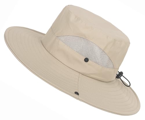 Kids Bucket Sun Hats Wide-Brim Outdoor Sun-Protective Breathable Fishing Hiking Beach Boonie Hat