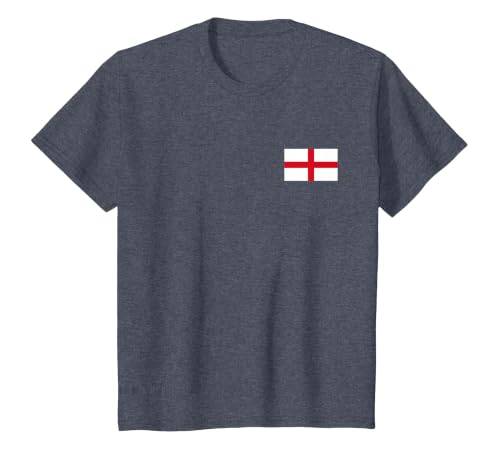 England Flag Saint George's Cross English T-Shirt, Youth, Heather Blue, 2T