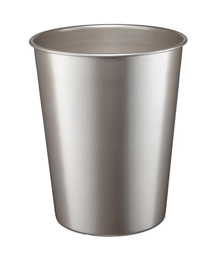 Monarch Abode Metal Bathroom Trash Can &ndash; Waste Basket for Bedroom, Office Desk, & Dorm...