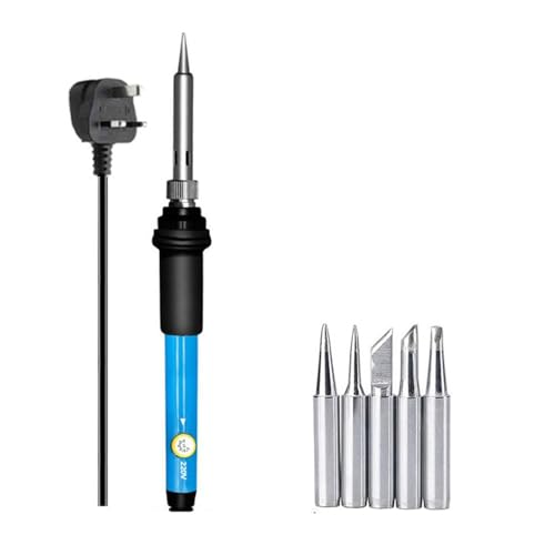 Soldador de Estaño, Kit Soldador Estaño 110W, Soldadors Electrico Temperatura Ajustable 180℃ 500℃, Soldadors de Precisión con 5 pcs Puntas