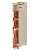 MIMOCASA Cajonera Estrecha con Ruedas - Cajoneras Baño de 4 Capas,5×97 cm