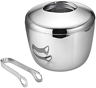 Georg Jensen Sky Ice Bucket with Ice Tongs, Mirror Polished Stainless Steel by Aurélien Barbry