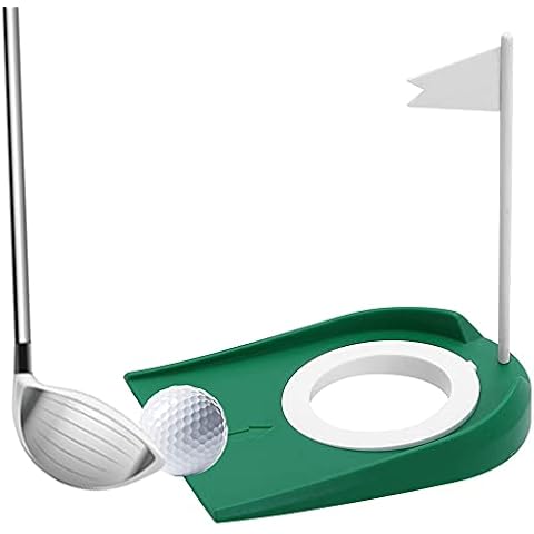Esterilla de Golf de Plástico con Agujero Ajustable y Bandera Blanca Cover