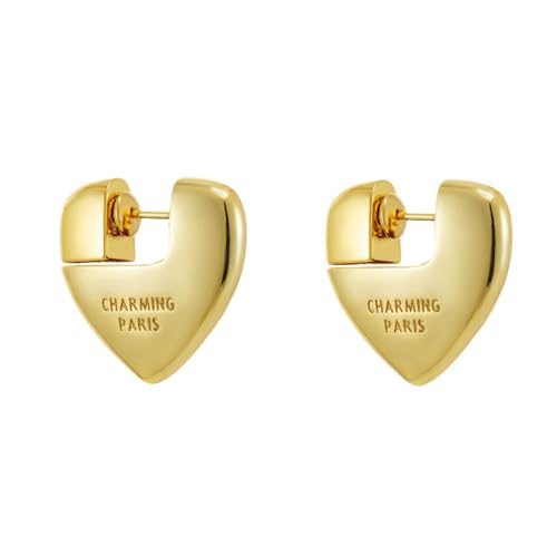 Letter Name Heart/Star Clip On Earrings 14K Gold Plated Sterling Silver Post Studs Earrings For Women