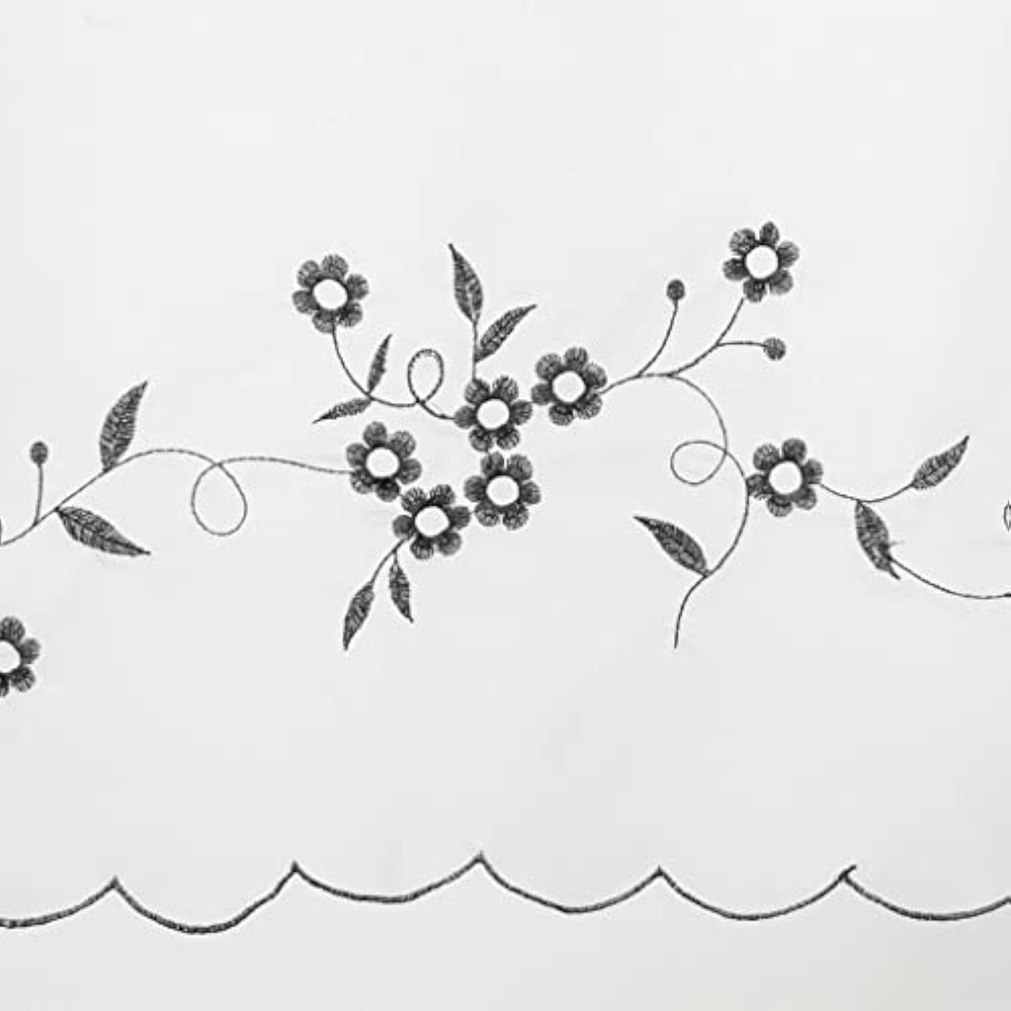 Embroidered Window Tiers Kitchen Cafe Half Curtains