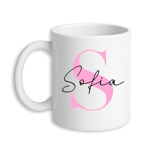 Taza Personalizada con Inicial y Nombre, Blanca, cerámica regalos originales regalo personalizado, 325 ml, Impresión directa sobre la taza,Apta para Lavavajillas | Ya disponible en tu tienda friki favorita! En mundofriki.es!