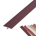 LPRR Floor Transition Strip Aluminum Alloy Wood Grain T-bar, Abrasion-Resistant Black Walnut Transition Profile Flooring Cover Strips, Floor Edging Trim Strip (Color : Santal Rouge, Size : 43.3inch)