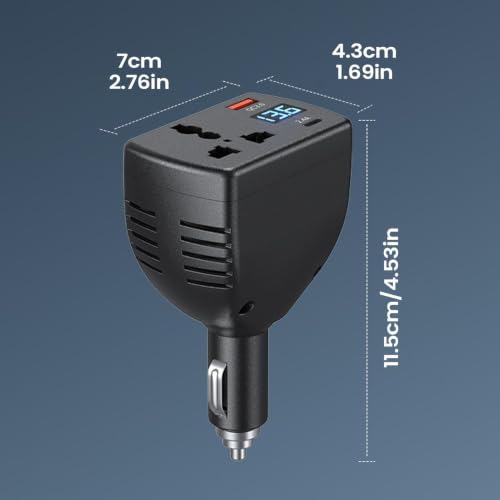 Convertidor de voltaje para coche e inversor de corriente con puerto USB-C integrado 2