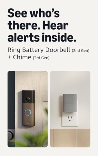 Image of Ring Battery Doorbell (newest model), Matte Mocha with Chime (newest model), White