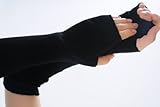1 X Cookids Unique Hop Thick Women Stretchy Long Arm Cashmere Wool Sleeve Fingerless Gloves Novel Trendy Hip Fashion Gift for Christmas(black)