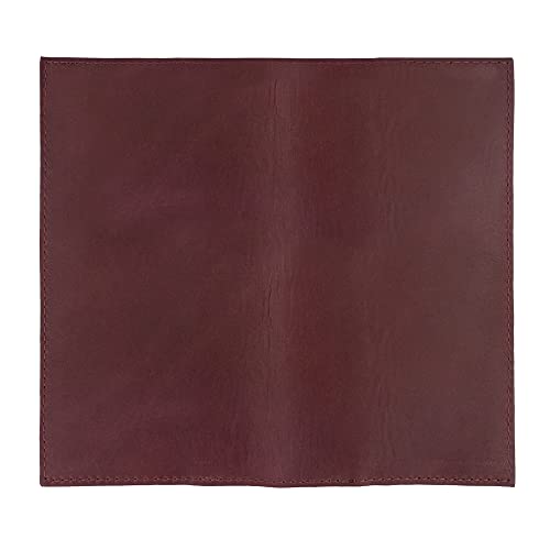 Image of Hide & Drink, Checkbook Cover, Minimalist Organizer for Personal or Business Finances, Bill Holder, Full Grain Leather, Handmade, Sangria
