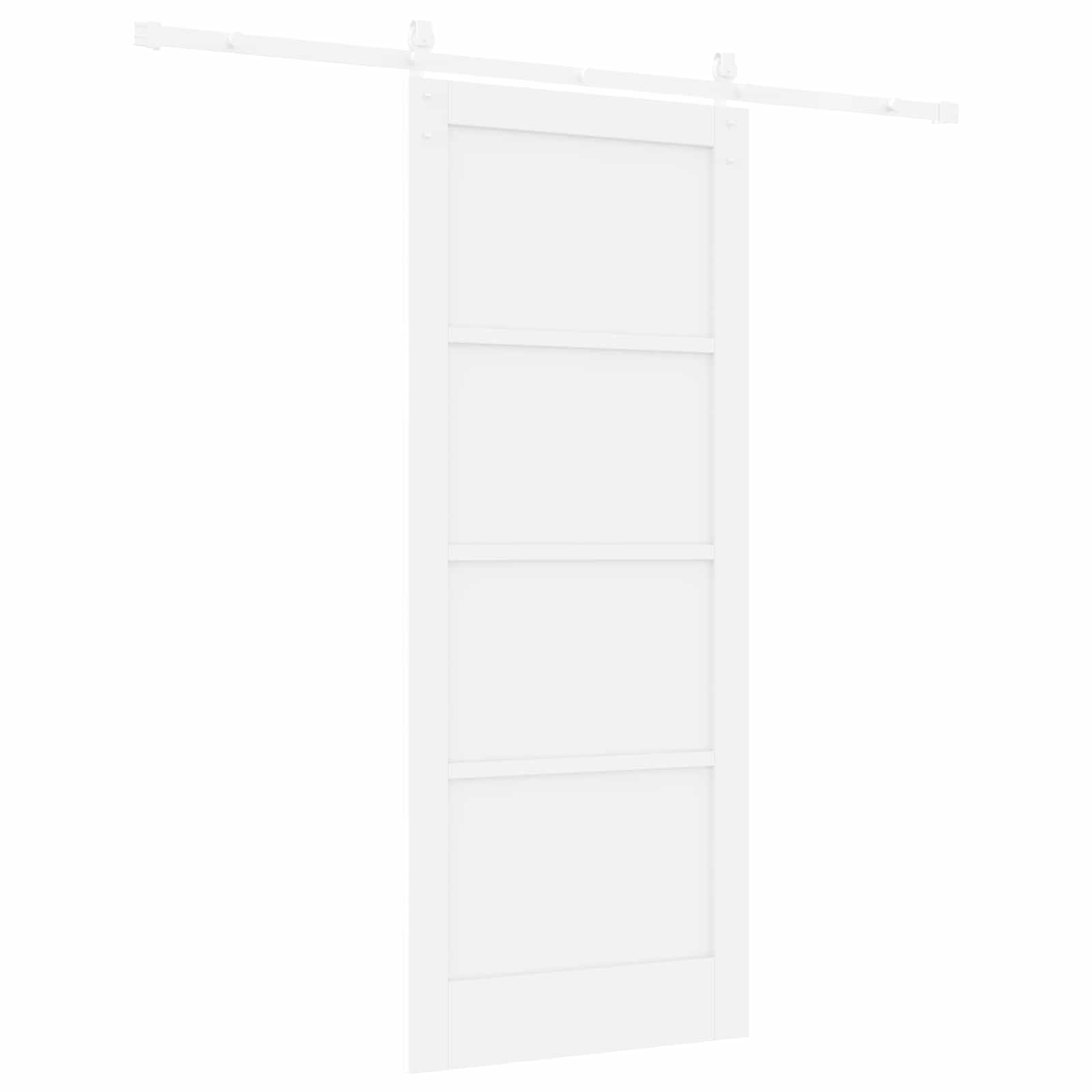 Porta scorrevole 200 x 4 x 202 cm in legno di pino massello bianco