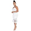 Women's Casual Summer Sleeveless Ruffle Mermaid Bodycon Midi Dress White… X-Large