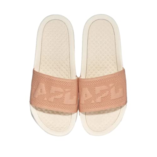 APL: Athletic Propulsion Labs Women's Big Logo Techloom Slide, Ivory/Blush, 7