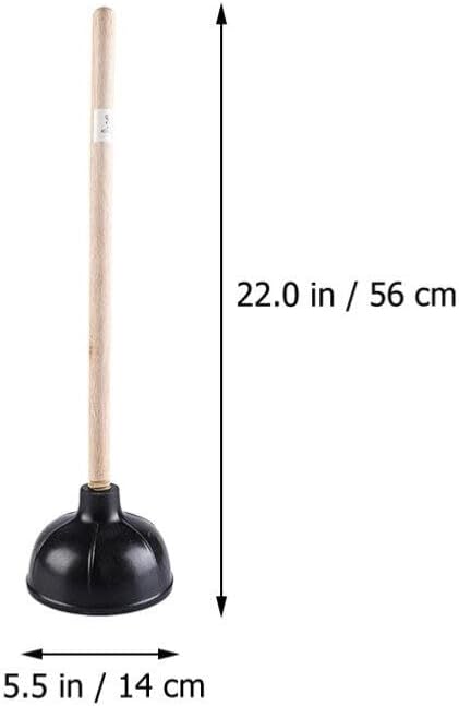 DOITOOL 2Pcs Toilet Plungers with Wooden Handles Strong Suction Bathroom Dredging Tools Easy to Use and Store 22 Inch Durable Cleaning Supplies