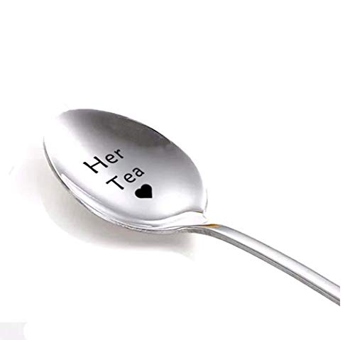 Personalisierte Löffel, benutzerdefinierte gravierte Löffel Edelstahl gestempelt Löffel Besteck Ton Tee Kaffeelöffel Einzigartiges Geschenk für Sie/Ihn Cover